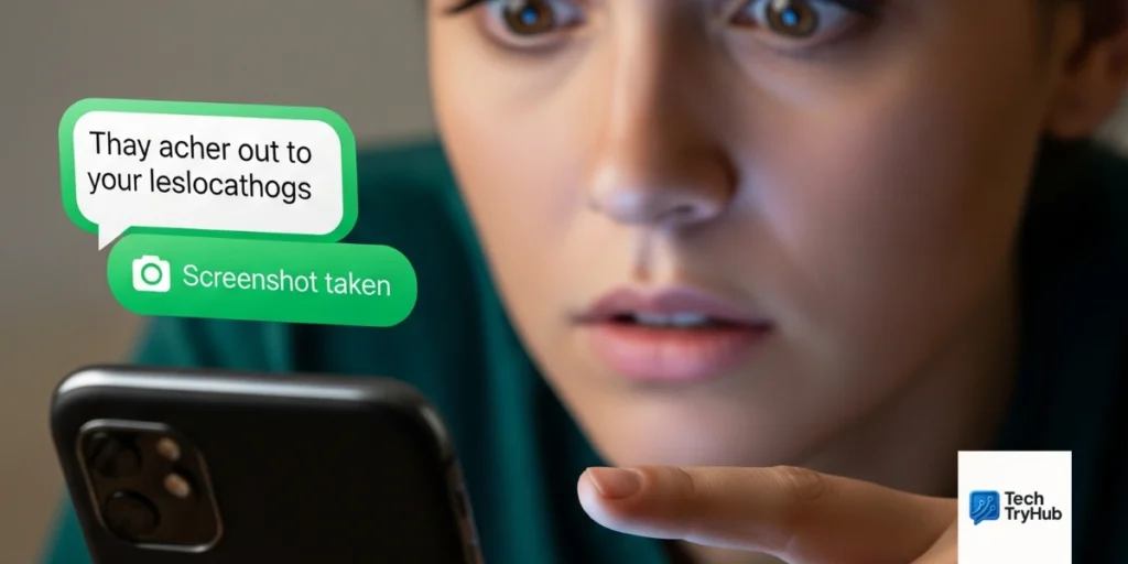 Person taking WhatsApp chat screenshot without notification.