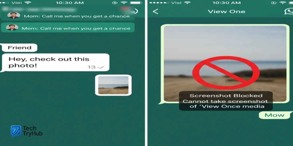 WhatsApp screenshot rules for chat and view once.