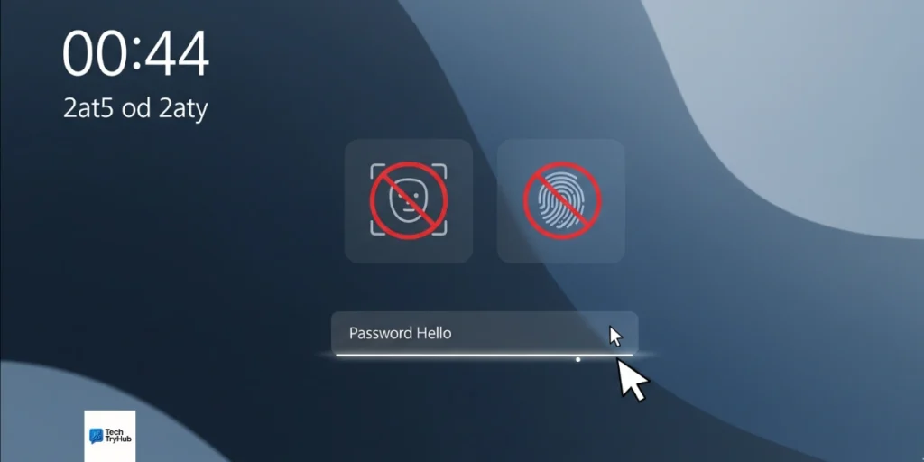 Windows Hello face and fingerprint login disabled on Windows laptop.