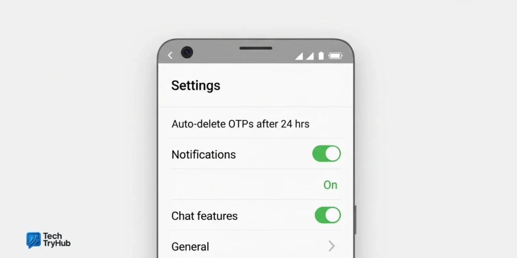 enable auto delete otp after 24 hours on android