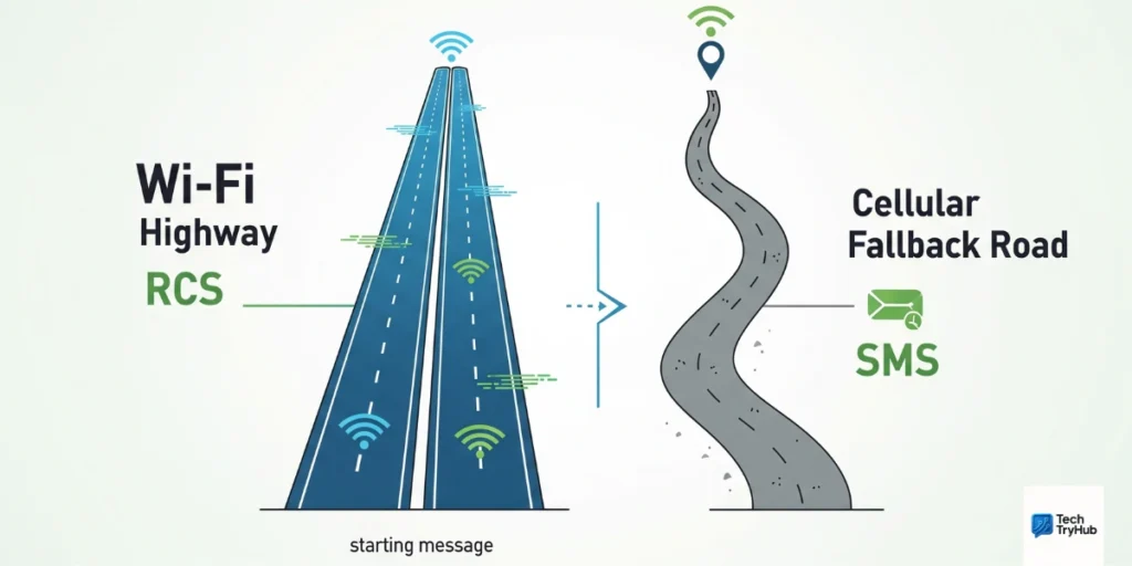 Comparison of RCS vs SMS fallback paths