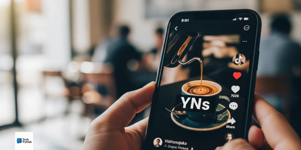 TikTok feed showing YNs slang usage.