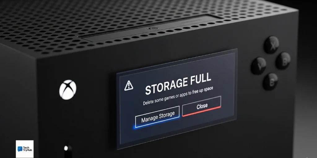 Xbox Series X storage full warning screen.