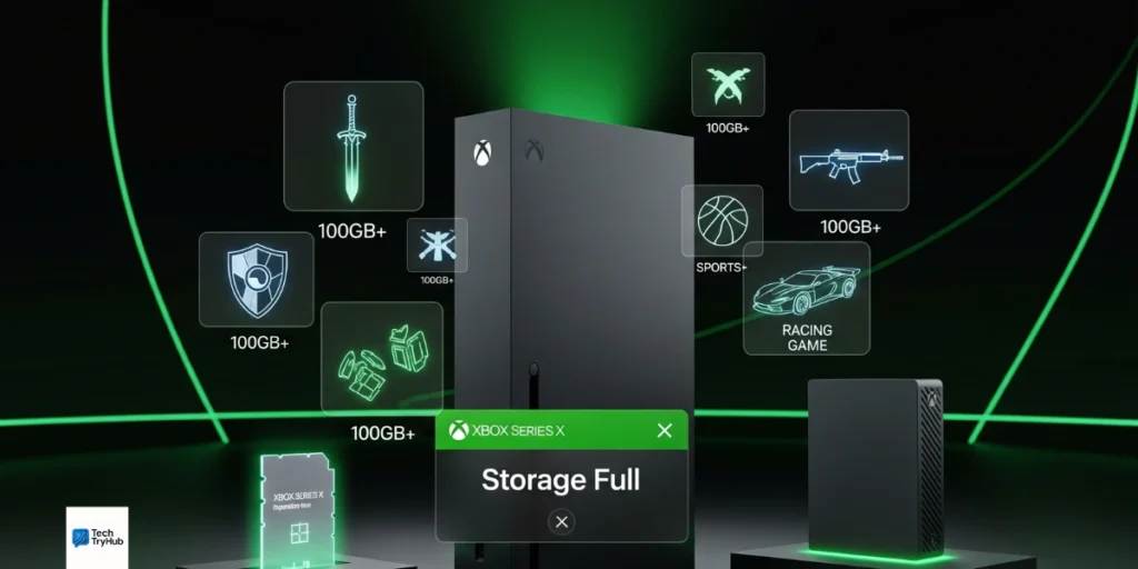 Xbox Series X with storage full warning and expansion card solution