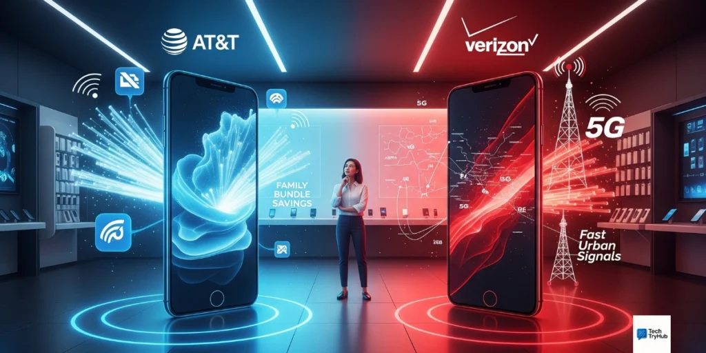 comparing AT&T and Verizon in 2025 — bundles and savings vs fast 5G and wide coverage.