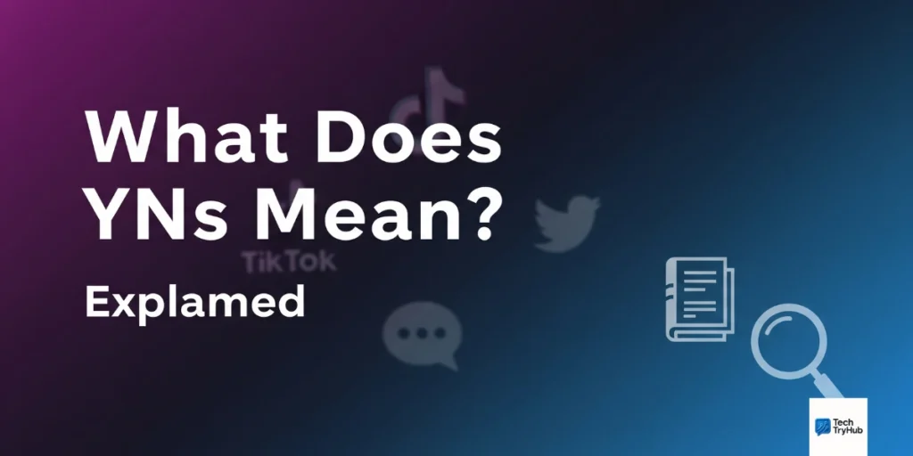 “What Does YNs Mean? Explained” and social media icons in the background.