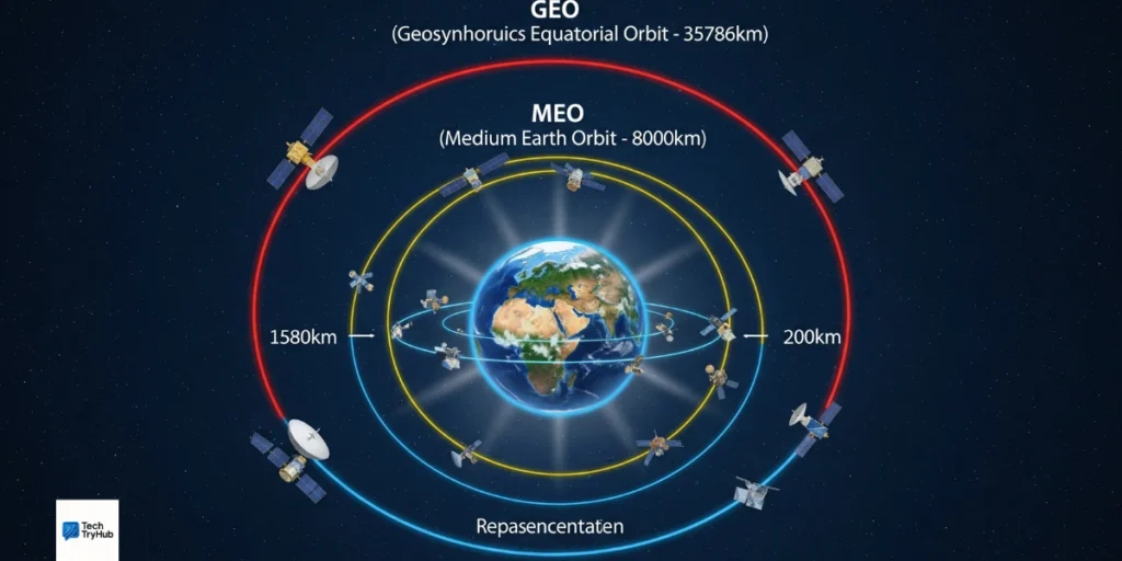 GEO LEO MEO satellite orbit comparison for Africa internet
