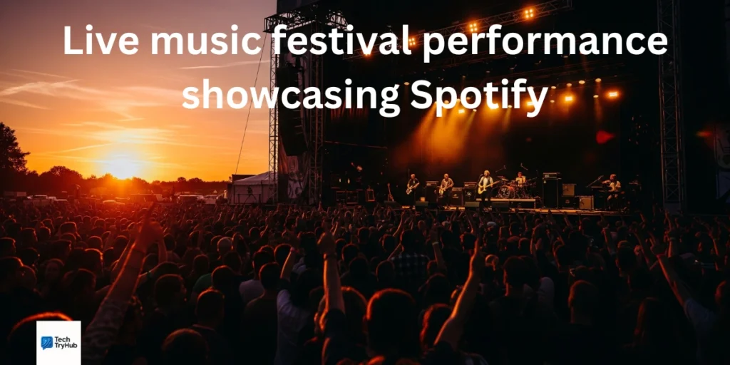 Live music festival performance showcasing Spotify artist discovery experience